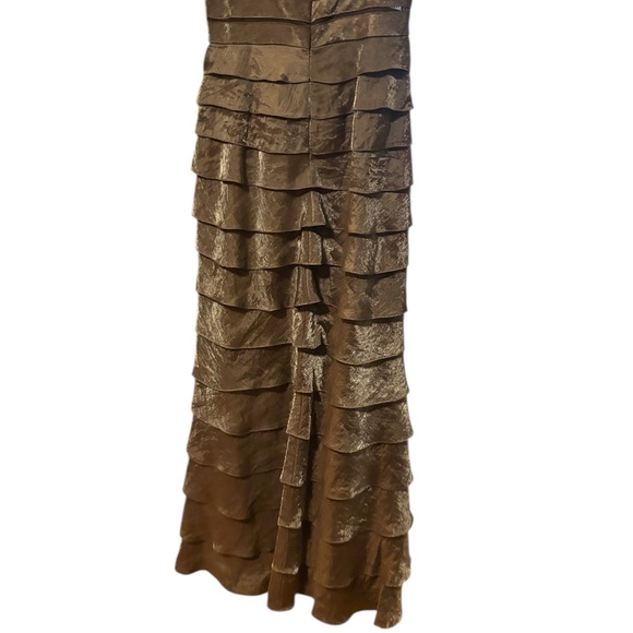 Adrianna Papell Shimmering Brown Long Sleeve Dress - Picture 14 of 16